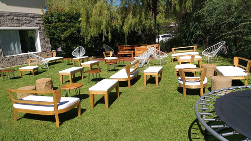 Imagen 9 de 10 de Alquiler Livings Rusticos Puff Calefaccion Gazebo Banquetas