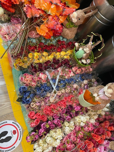 Ramo Flores Peonias Artificiales Rosa Novia Boda Centro Mesa