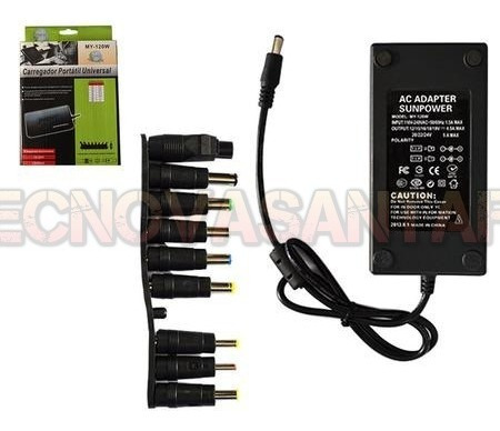 Cargador Universal Notebook Y Netbook 120w - Incluye 9 Pines