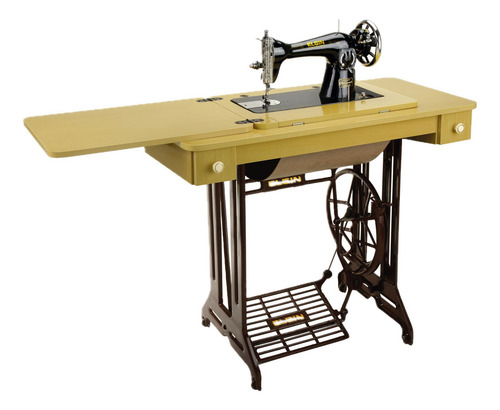 Máquina De Costura Reta Elgin B3 Pretinha Com Móvel E Pedal Máquina De Pedal Modelo Retrô