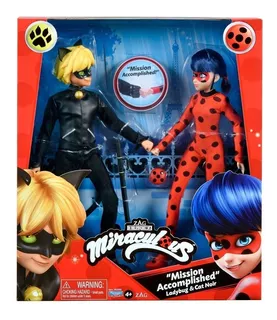 Miraculous Ladybug - Set X2 Ladybug Y Cat Noir 28 Cm