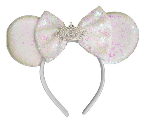 Diadema Grande De Orejas De Princesa De Minnie Blanca Para B