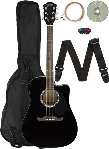 Fender Fa-125ce - Conjunto De Guitarra Electroacústica Negro