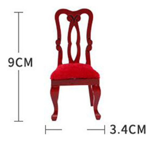 2 Silla De Mesa De Casa De Muñecas De Madera En Soltero