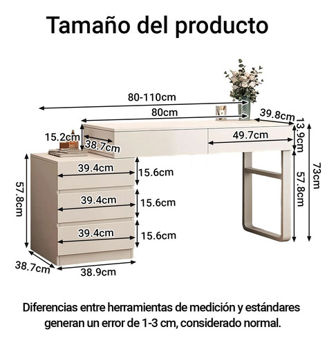 Escritorio De Sencillo Multifuncional Mesa Ordenador Estudio Blanco