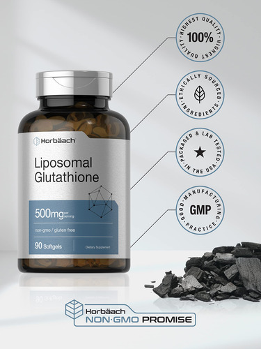 Suplemento Horbäach, Glutatión Liposomal, 500 Mg, 90 Cápsula