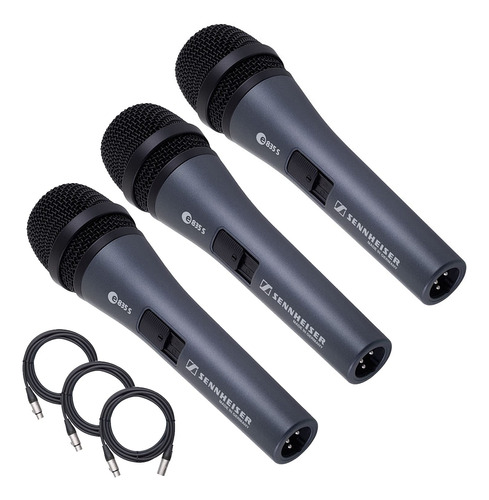 Sennheiser Paquete De 3 Microfonos Vocales Dinamicos E835-s