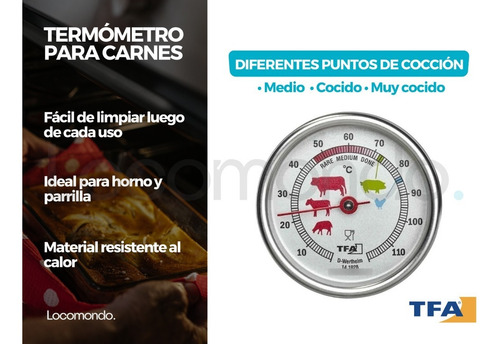 Imagen 4 de 7 de Termómetro Para Carne Asado Cocina Asador Chef