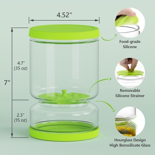 Recipiente De Vidrio Para Pepinillos Y Aceitunas, Tarro Herm