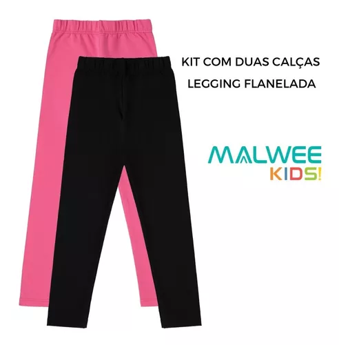 Kit 3 Leggings Infantis Flaneladas Malwee