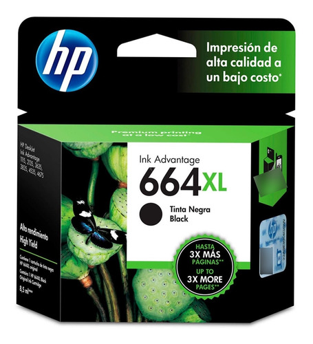 Cartucho De Tinta Hp 664xl Negra Original