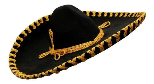 Imagen 1 de 1 de Sombrero Charro Negro Mariachi Fiesta Mexicana 666002