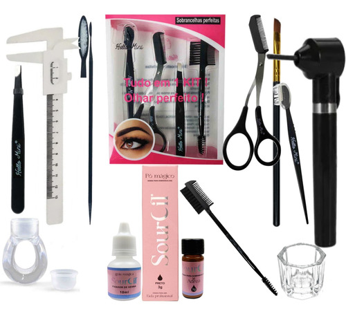 Kit Henna Profissional Com Acessorios Completos Para Design Cor Preto