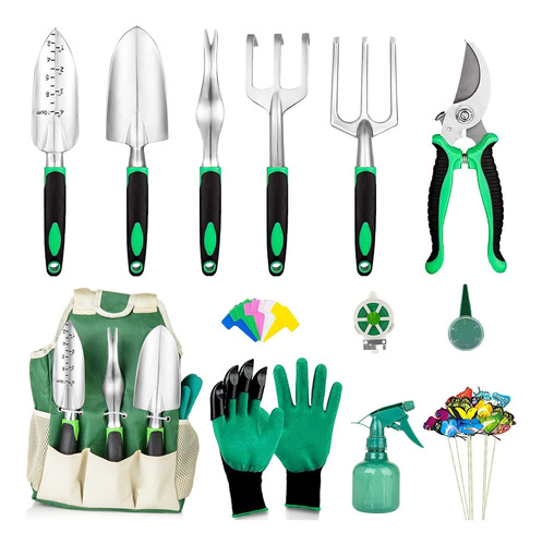 Juego 30 Jardin Mango Ergonomico Kit Jardineria Aluminio