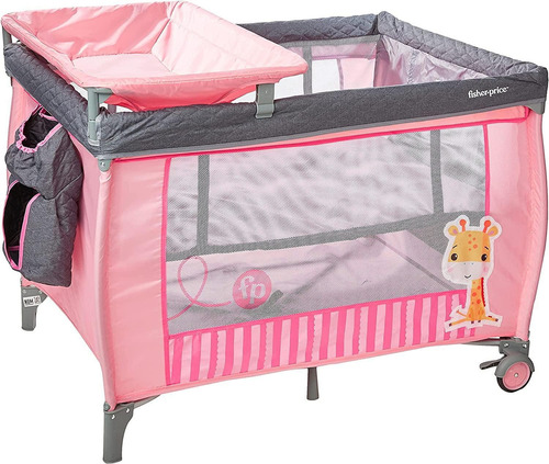 Cuna Corral Para Bebe Fisher Price Dixie 2 Niveles Color Rosa