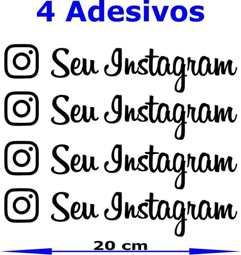 Adesivo Instagram - Kit Com 4 Adesivos