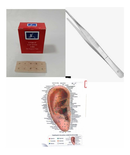 Kit Auriculoterapia, Semillas, Pinza , Obsequio