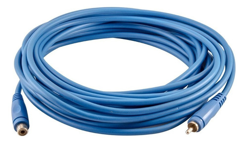 Cable De Extension Audio Av, Rca Macho A Hembra, Azul 7,62m