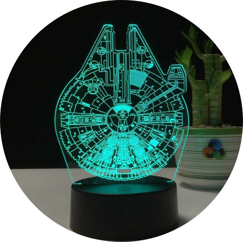 Lampara Led Acrílico Halcon Milenario Star Wars Colección