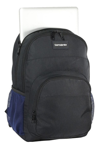 Mochila Samsonite Bison Urbana Liviana Color Negro Diseño De La Tela Liso