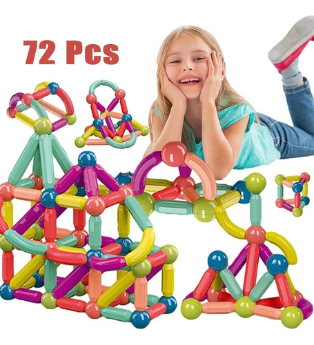 Brinquedos De Ima Blocos De Educativo Montar Infantil 72 Pçs