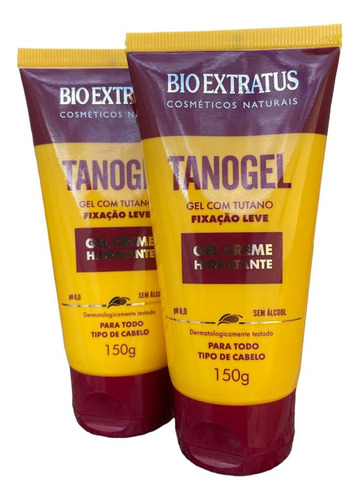 Kit 2 Tanogel Hidratante Fixador Gel Creme 150g Bio Extratus
