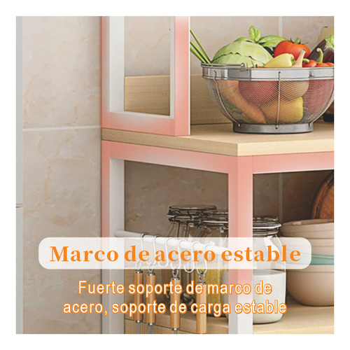 Aparador De Cocina Con Estantes Y Almacenamiento Multiuso