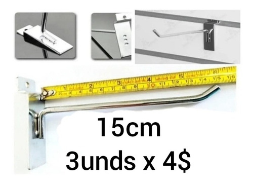 Ganchos Pie De Amigo Exhibidor Para Pared Acanalada De 15cm