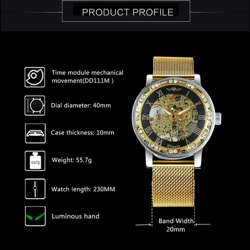 Relojes Hombre Winner 454x Lujo Automatico Caja