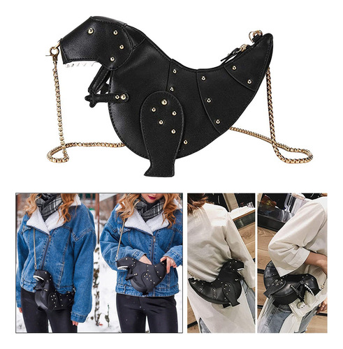 Mujeres Lindo Dinosaurio 3d Bandolera Remache Chic Cadena