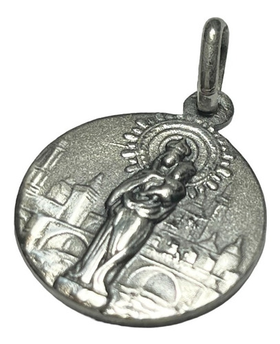 Medalla Plata 925 Virgen Del Pilar Diam. 18 Mm.