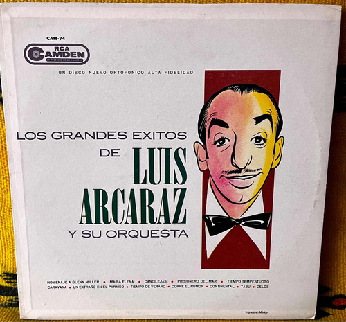 Disco Lp Los Grandes Éxitos De Luis Alcaraz Y Su Orquesta.