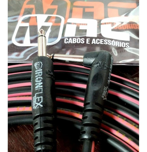 Cabo P10 Guitarra Baixo 3m Irom Flex Mac Cabos 0.40mm Cores
