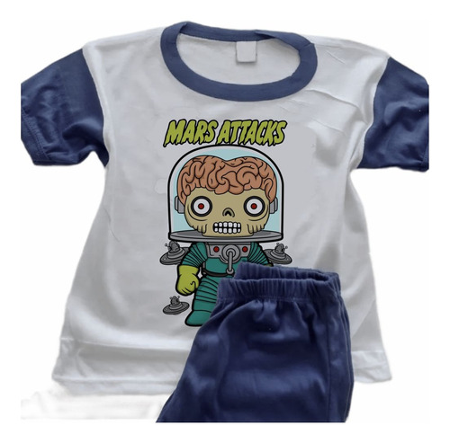 Pijamas Infantiles Manga Larga Estampadas Mars Attack - 7661