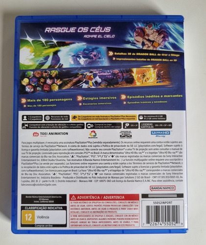 Dragon Ball Sparking Zero Ps5 Midia Física