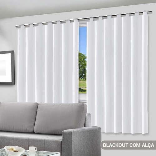 Cortina Blackout Branca - 280x200cm - Para Varão