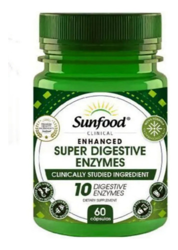 Enzimas Digestivas Sunfood (60 Cápsulas) 1000mg