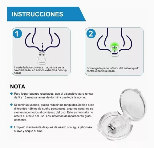 Máscara Noche + Nariz Clip Anti Ronquidos Respirador para Dormir Dilatador  Nasal