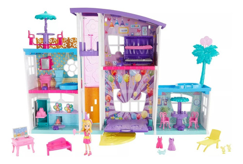 Set De Juego Muñeca Polly Pocket Mega Casa De Sorpresas