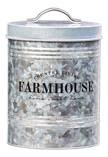 Farmhouse Galvanizado Canister Canister-76 Oz, 76 Oz, G...