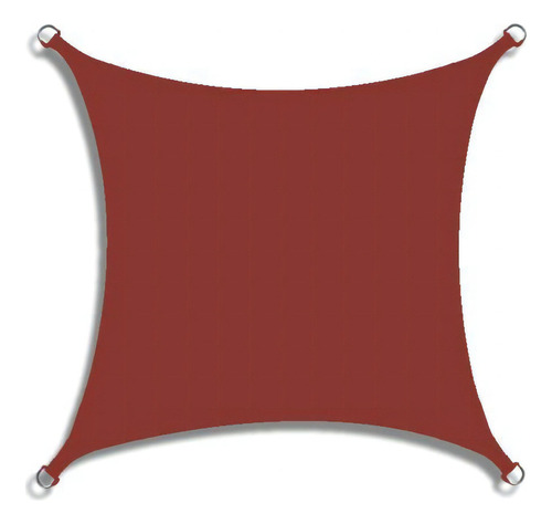 Sombrilla Vela De Sombra Lona, Triangular Y Rectangular, 2 X Color Rojo