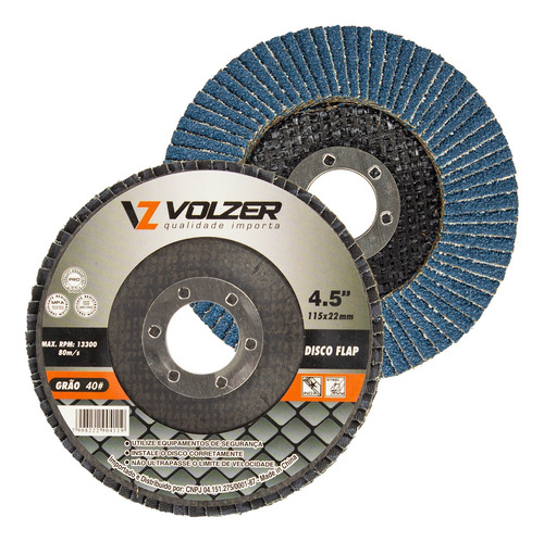 Disco Lixa Flap 4.1/2 Volzer Grão 40