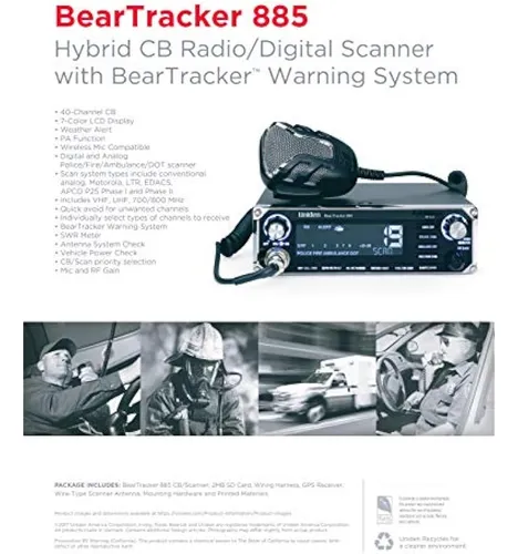 Uniden Beartracker 885 - Radio Cb Híbrida Con Todas Las