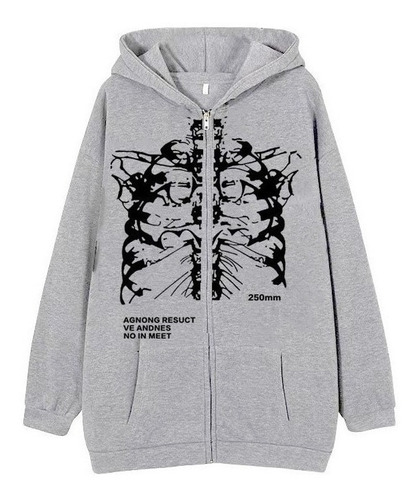 Moda Sudadera Unisex De Corte Oversize Estampado Esqueleto