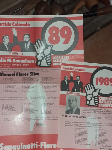 Elecciones 1984 Lista 89 Partido Colorado