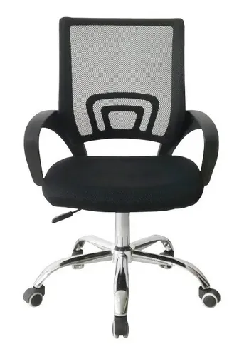 comprar Cadeira Escritório Preta Giratória Diretor Com Bc Cor Base Cromada Material do estofamento Algodão