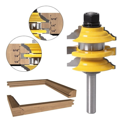 Fresa Puerta De Madera De Vidrio Vástago 8mm