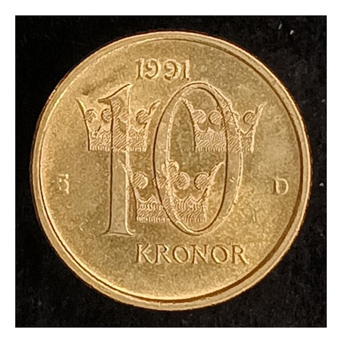 Suecia 10 Coronas 1991 Sin Circular Km 877 Carl Gustav Xvi