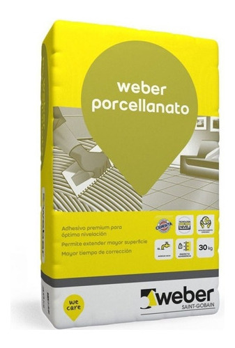 Pegamento Cerámicas Porcellanato Weber 30 K  Int Ext  Mm