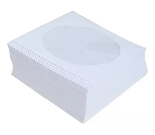 100 Envelope De Papel Branco Para Cd / Dvd Com Visor